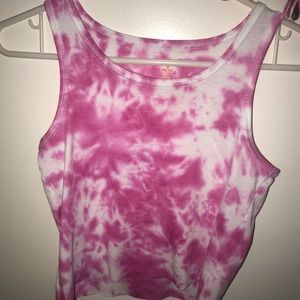 PINK TIE DYE CROPPED TANK TOP